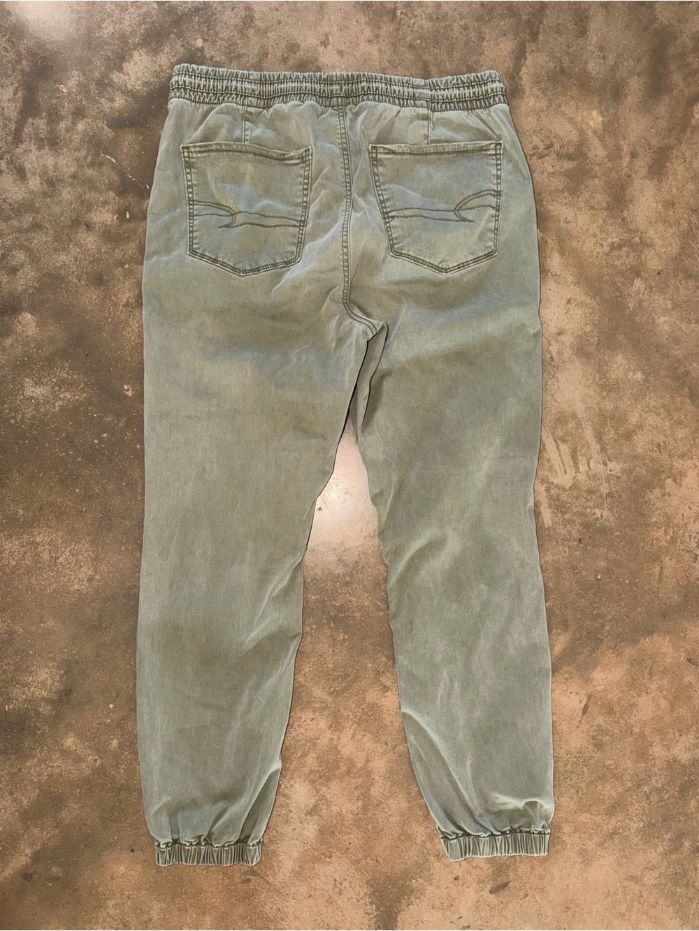 American Eagle Size 12 Short Green Utility Cargo Jogger Pants Stretch Drawstring - Picture 2 of 15